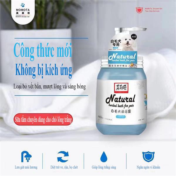sữa tắm chuyên dùng cho chó lông trắng Momota 450ml - D07-4
